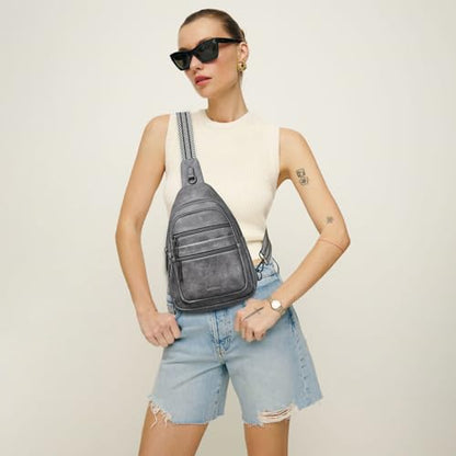 Leresas Sling Bag for Women Crossbody Bags Sling Purse Cross Body Backpack Vegan Leather Over Shoulder Bag Travel Handbag Gifts Dark Grey - color: Drak Grey