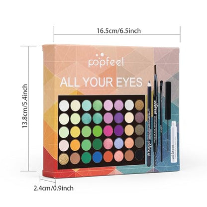 FantasyDay All in One Makeup Kit for Women Full Kit Girls Makeup Gift Sets Xmas Essential Bundle Include Eyeshadow Palette Lipstick Blush Concealer Eyeliner Mascara Foundation Brush Eyebrow Pencil - color: SET001B