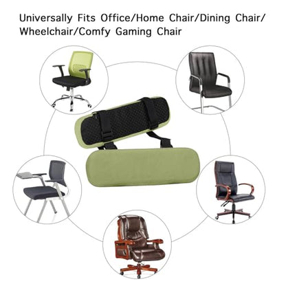 MOSISO Chair Armrest Pads (2 Pack), Memory Foam Home/Office Chair Arm Rest Covers Comfy Computer Gaming Elbow Cushion Removable Washable Elbow Support Forearm Pressure Relief, Olive Green - color: Olive Green