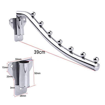 2 PCS Wall Mount Laundry Hanger Dryer Rack, Wall Mounted Folding Clothes Rack, Stainless Steel Drying Rack with Swing Arm Holder Clothes Hanging Rail Rod Garment Hooks Space Saver Closet Organizer - size: 7 HOOKS x 2