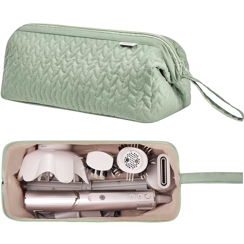 KarSyon Shark Flex Style Case for Airwrap Hair Dryer Brush Revlon Hair Tools Travel Bag Carrying Case Flat Curling Iron Organizer (Sage Green) - color: Sage Green
