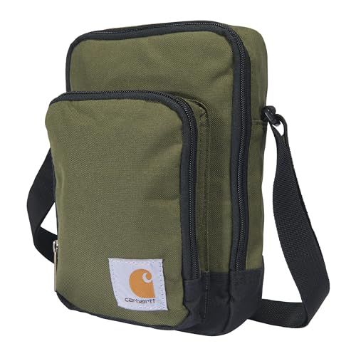 Carhartt Crossbody Zip Bag, Durable, Adjustable Crossbody Bag with Zipper Closure for Men and Women - color: Essential Crossbody Bag (Basil), size: One Size
