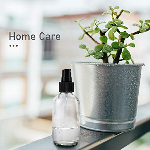 Wedama Spray Bottle, 4 oz Fine Mist Glass Spray Bottles, Little Refillable Liquid Containers for Watering Flowers Cleaning (16 Pack, Clear) - color: Clear, size: 4 Ounce (Pack of 16)