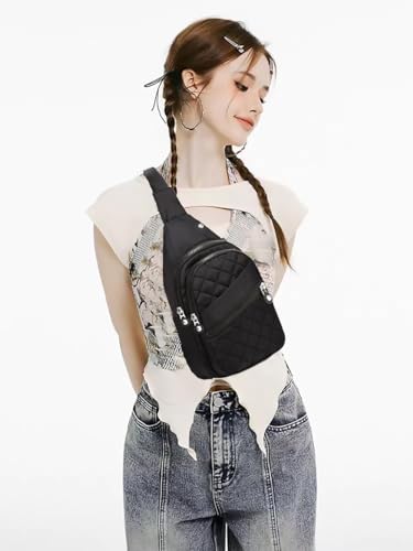 AOSTIHOT Crossbody Small Sling Backpack Sling Bag for Women, Chest Bag Daypack Crossbody for Travel Sport Running Hiking Dark Black - color: Dark Black