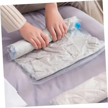 Ipetboom 12pcs Vacuum Compression Bags for Travel Clothes Storage, Hand Roll-up Reusable Space Saver Bags, Pa+pe Material, 35x50cm 40x60cm, Luggage Packing Organizer