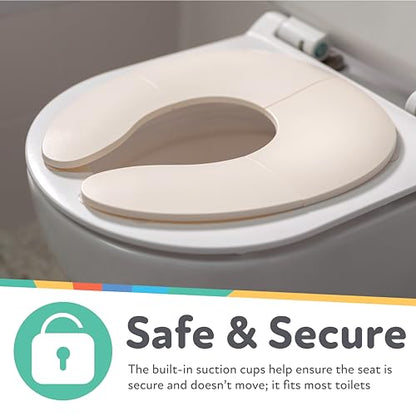 Nuby Folding Potty Seat and Bag - Toddler Travel Essential - Travel Toilet Seat for Toddlers 18+ Months - White - style: Foldable Potty Seat