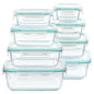 Vtopmart 8 Pack Glass Food Storage Containers with Airtight Lids, Glass Meal Prep Containers, Lunch Office Meal for Microwave, Oven, Freezer and Dishwasher, BPA Free - color: Green