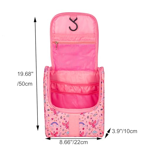 Remobia Hicol Cute Cartoon Hanging Kids Toiletry Bag Children Travel Cosmetic Makeup Organizer Wash Bag Shower bag Over Night Bag Camping Shaving Kit Bag for Boys & Girls(Fairy) - color: Fairy