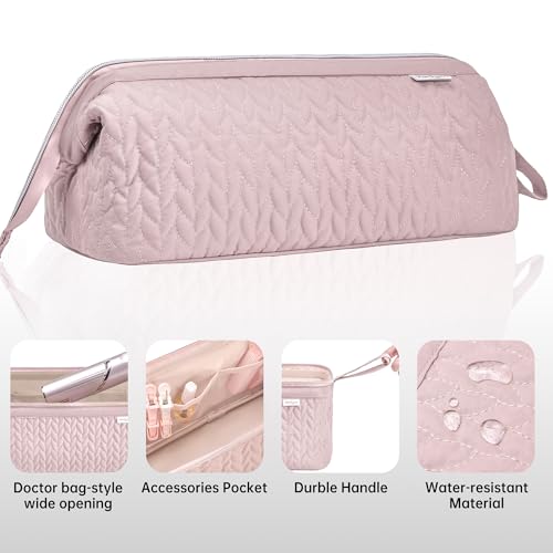 KarSyon Shark Flex Style Case for Dyson Airwrap Hair Dryer Brush Revlon Hair Tools Travel Bag Carrying Case Flat Curling Iron Organizer (Pink) - color: Pink