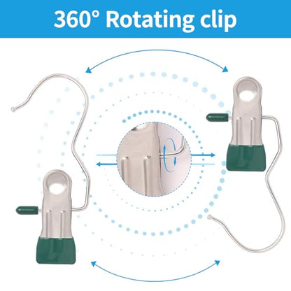 30 Pack Heavy Hanger Clips for Closet, Laundry Hooks Hanging Clips with, Clothespin for Clothes Pants,Clothes Pins Multi-Purpose Clip Big Hangers & Pants Clip Hangers for Hats Socks Towels Travel - color: Colours