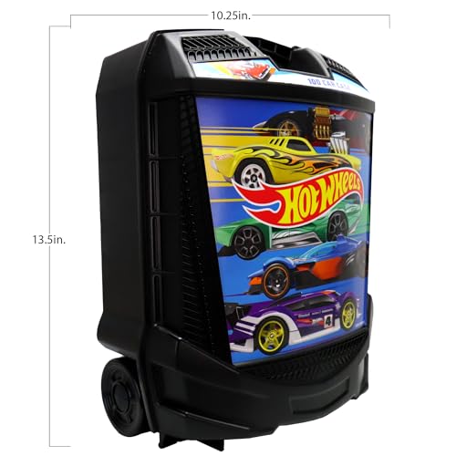 Hot Wheels 100-Car Storage Case – Large Capacity Organizer for 1:64 Die-Cast Vehicles with Handle and Latch, Durable Portable Carrying Case for Kids, Travel, and Toy Car Collectors - style: 100 Car Carry Roller