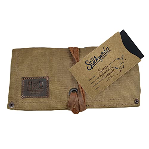 Hide & Drink, Waterproof Waxed Canvas Travel Watch Roll Organizer with 4 Slots, Easy Carry On Watchlover Storage, Handmade Travel Case, Fatigue - color: Fatigue