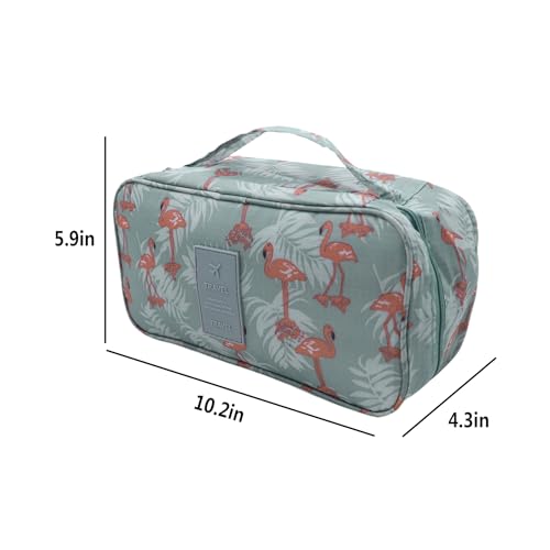 Bra Underwear Storage Bag Portable Multi-Functional Travel Organizers Pouch Case Packing Cube Cosmetic Bag,Blue Flamingo - color: Blue Flamingo