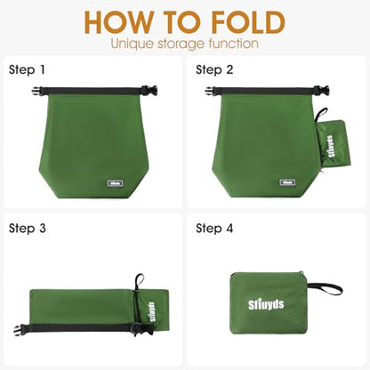 Dog Food Travel Bag with 2PCS Collapsible Dog Travel Bowls Air Tight Dog Food Storage Container(Green, Small) - color: Green, size: 12L