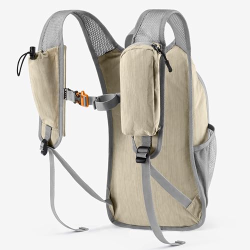 Uselike 10L Small Hiking Backpack Travel Daypack Lightweight Packable Back Pack for Women Men(Beige) - color: Beige