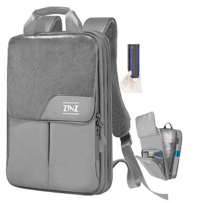 ZINZ Slim & Expandable Laptop Backpack 15.6 16 17 inch Travel Business Backpack Water-Resistant Daypack for Men and Women，Grey - color: G01y01