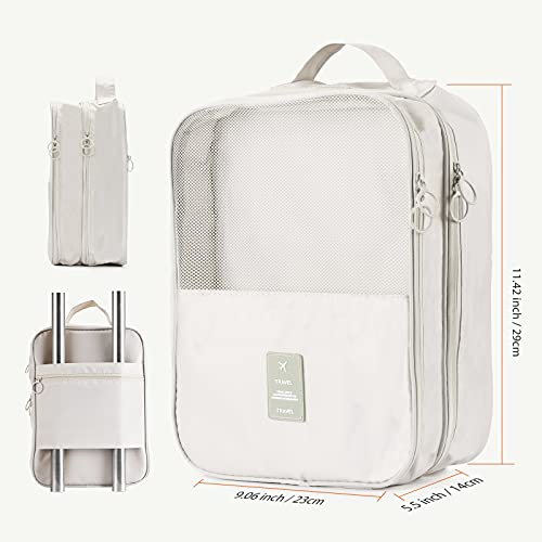 Shoe Bags for Travel,Shoe Bag Holds 3 Pair of Shoes,Shoe Storage Pouch for Travel and Daily Use,Shoe Organizer Travel Essentials for Packing in Suitcase,Waterproof - size: Grey