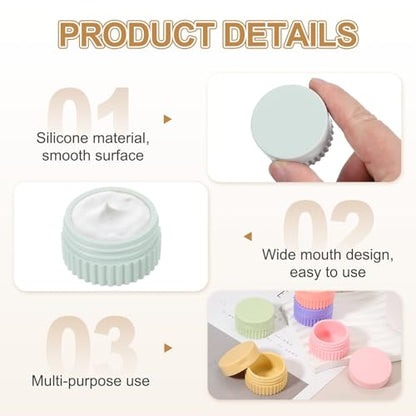 uxcell 4pcs Travel Containers for Toiletries, 0.68oz 20ml Small Silicone Cream Jars Leak-proof Travel Essentials with Lid for Cosmetic Body Skin Cream, Light Gray - color: Light Gray
