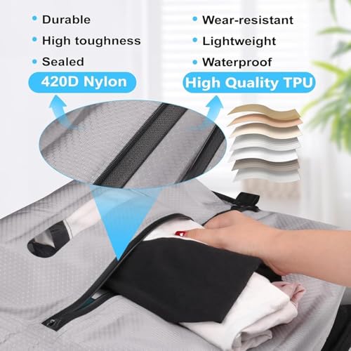 AIDONS Vacuum Seal Bags for Clothing Travel - Reusable Vacuum Compression Bags for Storage Clothes & Blankets, Fits Carry-On, Backpack, Suitcase & Home(Grey 1PC+No Pump) - color: Grey