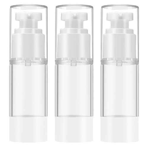 Qeuly 3 Pack Airless Pump Bottles 1 oz Travel Size Pump Bottle Lotion Container Refillable Cosmetic Pump Dispensers for Foundation Moisturizer Shampoo Toiletry (SN-30) - color: Sn-30