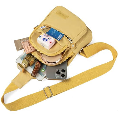 Banelu Small Sling Backpack Crossbody Bags for Women Men, Small Sling Bag Cross Body Bag Fanny Packs Crossbody Purses - Gold - color: H Gold