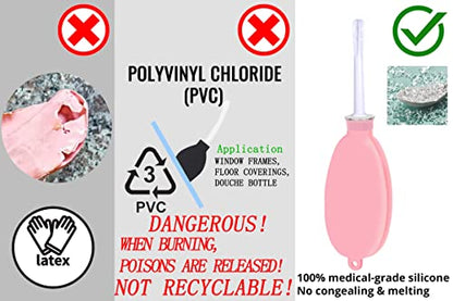 Reusable Silicone Travel Douche Bag - Vaginal Douche for Women, Pocket Size, 24 Fl Oz Capacity, Pink