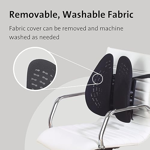 Kensington SmartFit Conform Back Rest – Adjustable Lumbar Support with Flexible Side Panels, Ergonomic Mesh Design for Improved Posture & Comfort, Universal Office Chair Fit – Black (K60412WW)