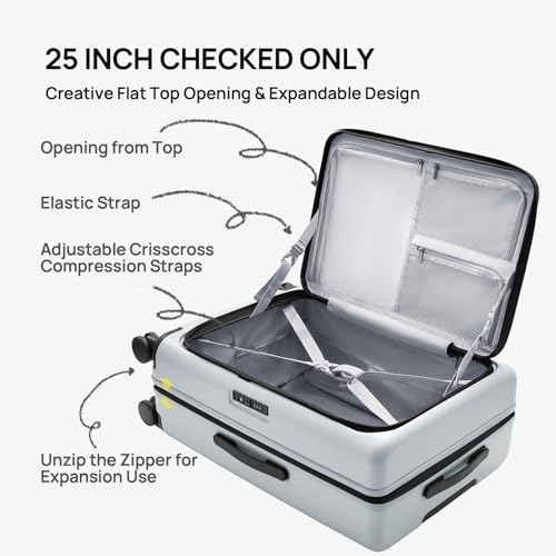 NINETYGO Carry On Luggage 22x14x9 Airline Approved, 20 Inch Suitcase with Front Compartment, Lightweight PC Hard Shell, Cup Holder, Clamshell, TSA Lock, Spinner Wheels (Charcoal Coconut Milk) - color: 06-Charcoal Coconut Milk, size: Carry-On 20-Inch (Clam
