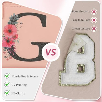 OCHEAL Initial Makeup Bag,Monogram Make up Bag Pink Travel Makeup Organizer Case Beauty Toiletry Cosmetic Bag with Brush Holder, Trendy Stuff Personalized Gifts for Women and Girls-G - color: Pink, style: G
