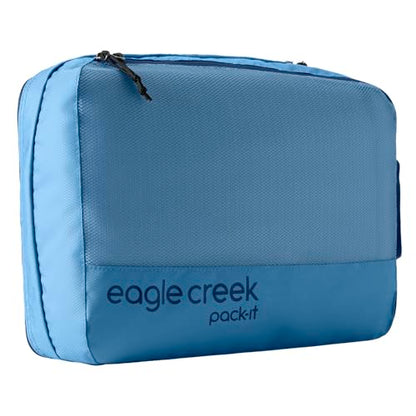 Eagle Creek Pack-It Reveal Clean/Dirty Cube M - Water-Resistant Dual Compartment Packing Cube With Internal Divider for Clean & Dirty Clothes - Travel Essentials - Blue Dawn - color: Blue Dawn