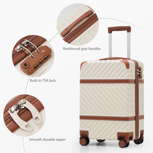 Coolife Luggage Set Suitcase Carry On Luggage PC Hardshell Luggage TSA Lock Spinner Wheels Telescopic Handle - color: Black, size: 3 piece set (BP/TB/20)