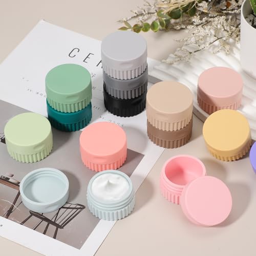 uxcell 4pcs Travel Containers for Toiletries, 0.68oz 20ml Small Silicone Cream Jars Leak-proof Travel Essentials with Lid for Cosmetic Body Skin Cream, Mint Green - color: Mint Green