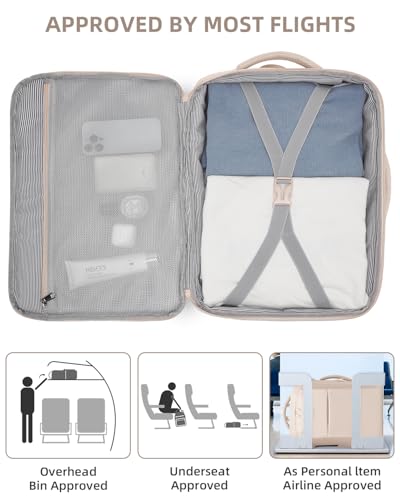 LARVENDER Carry on Luggage 22x14x9 Airline Approved Hardshell Suitcase with Wheels TSA Lock, PC+ABS Lightweight Suitcase Set for Women with Travel Backpack, Glossy Champagne - color: Glossy Champagne (XL-BP), size: 3 Piece Set (Backpack/TB/20)