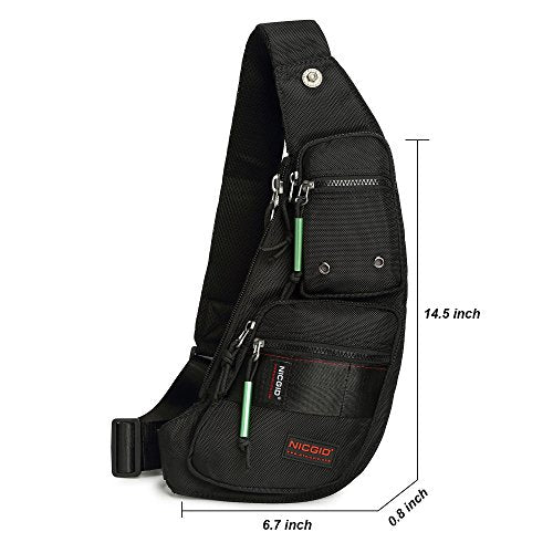 NICGID Sling Bag Chest Shoulder Backpack Crossbody Bags Casual Daypack for Men Women (Black-2854) - color: Black-2854