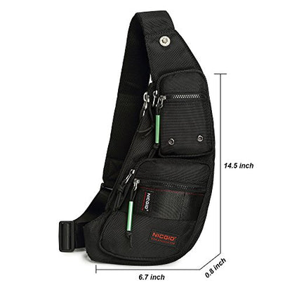 NICGID Sling Bag Chest Shoulder Backpack Crossbody Bags Casual Daypack for Men Women (Black-2854) - color: Black-2854