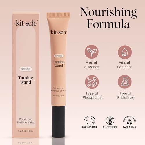 Kitsch Hair Taming Wand - Fly Away Stick For Hair with Biotin, Aloe & Vitamin E | Clear Hair Mascara for Flyaways, Slick Back Style | Travel Size | Ideal Gifts for Women - 18mL