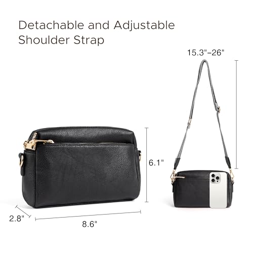 Anti Theft Crossbody Bag for Women, Slash-resistant RFID Blocking Travel Purses, Small Shoulder Bag Handbag - color: Black