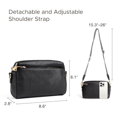 Anti Theft Crossbody Bag for Women, Slash-resistant RFID Blocking Travel Purses, Small Shoulder Bag Handbag - color: Black
