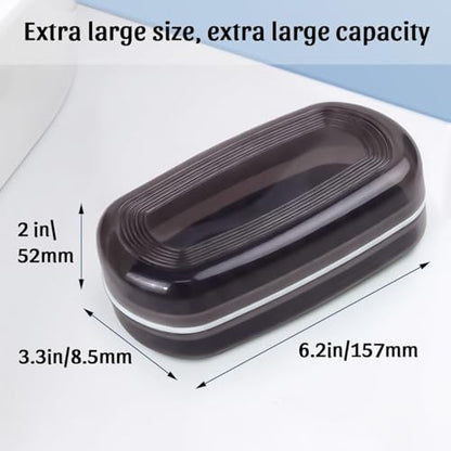 OZNER Travel Soap Case for Two Bars, Leak Proof Shampoo Bar Holder Compatible with Kitsch Bars, Soap Container with Drainage Layer for Bathroom, Camping, and Gym, Easy to Clean (Black) - color: Black