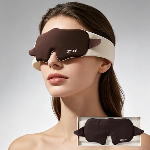 Coffee Color Sleep Mask Light Blocking Eye Cover Comfort Daily Eye Shade Portable Rest Eye Mask for Students Office Home Use - color: Coffee