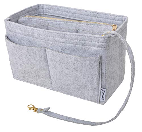 Vercord Felt Organizer Insert For Purse Handbag Tote Bag In Bag Inside Shaper Divider Neo Grey Small - color: A Grey, size: Small