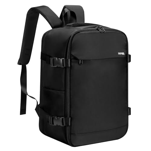 HOMIEE Travel Backpack for Men Women, TSA Approved Carry on Personal Item Bag, Water Resistant College Work Gym Hiking Backpack Casual Daypack - color: Black-new, size: X-Large