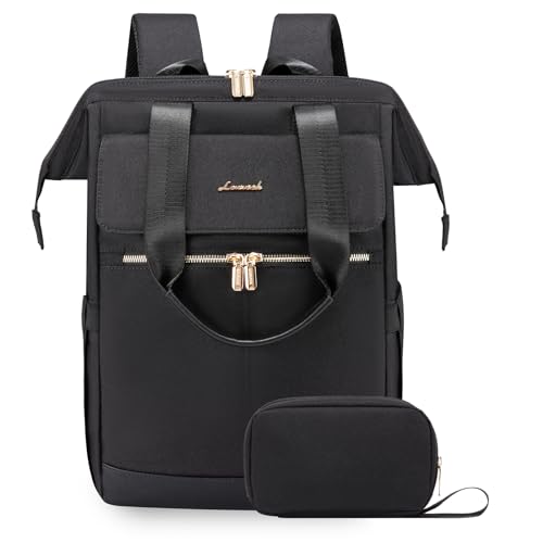 LOVEVOOK 18 Inch Laptop Backpack for Women, Large Capacity Travel Backpack with Organizer Bag, Waterproof Carry on Backpack Purse Work Bag with USB Port for College Teacher Nurse, 2PCS - color: Black__, size: 18 Inch - 2pcs