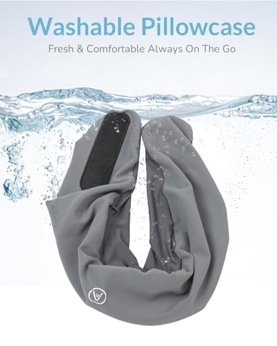 Travel Pillow for Airplane - Memory Foam Neck Travel Pillow with 360° Chin & Neck Support, Dual Raised Sides, Washable Breathable Cover, Compact Travel Bag for Long Flights, Car, Train, Sleeping