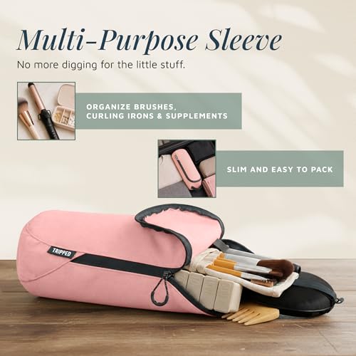 Toiletry Bag Kit 3 Piece Set: Hanging Travel Toiletry Bag + 311 TSA Cosmetic Liquid Bag + Accessory Organizer Pouch - color: Pink