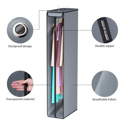 Univivi Garment Bags for Hanging Clothes 60", Hanging Garment Bags for Closet Storage with Large Clear Window, Garment Storage Bags for Suits, Coats, Dresses, 1 Pack - size: 60"-1PCS