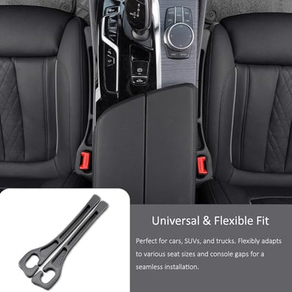 Car Seat Gap Filler Organizer 2-Pack - Universal Fit Seat Gap Plug Blocker, Drop-Proof Console Catcher for Phones, Keys & Cards, Interior Auto Accessories for Cars, Trucks & SUVs