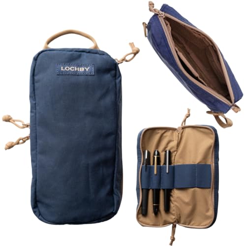LOCHBY® Venture Pouch | Multipurpose Tactical Tool Bag | Water Resistant Waxed Canvas | Dual-Sided Zipper Pouch | for Motorcycle, Bike, EDC, Pen, Pencil, Art, Tech & Travel