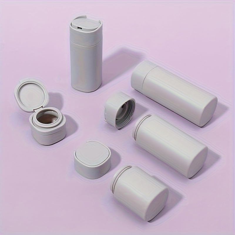 5pcs Travel Cream Dispenser Bottles Set Travel Bottles Toiletry Containers Set, TSA Approved, Travel Essentials - color: Light Grey