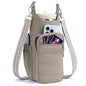 Water Bottle Bag 40 oz Crossbody Bag Insulated Carrier Purse Holder for Walking Hiking with Adjustable Strap - color: Khaki